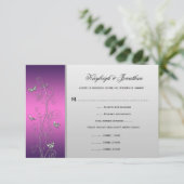 Lila Pink Silver Floral Butterfett UAWG RSVP Karte (Stehend Vorderseite)