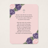 Lila Pink Silver Memorial Beerdigungskarte (Rückseite)