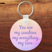 Lila Pink Soft Fading Ombre Rainbow Watercolor Schlüsselanhänger (Rückseite)