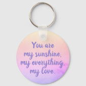 Lila Pink Soft Fading Ombre Rainbow Watercolor Schlüsselanhänger (Rückseite)