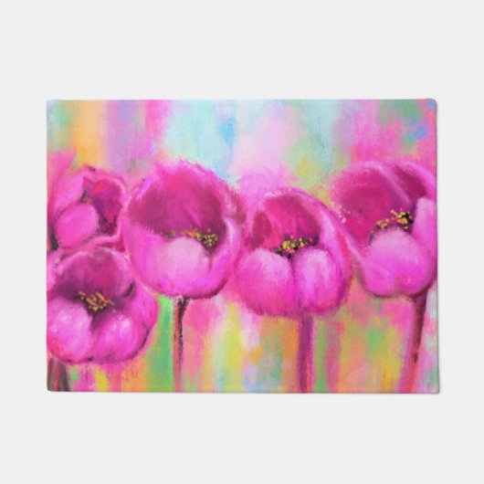 Lila Pink Tulip Doormat Fußmatte (Vorderseite)