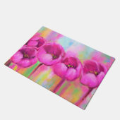 Lila Pink Tulip Doormat Fußmatte (Schrägansicht)