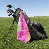 Lila Pink Tulips Golf Handtuch (Gras)