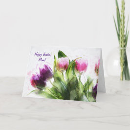 LILA PINK TULIPS MUTTER'S DAY CARD DANKESKARTE