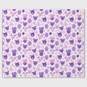 Lila Pink- und Lavendelbären und Balloons-Geschenk Geschenkpapier (Flach)