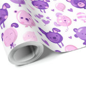 Lila Pink- und Lavendelbären und Balloons-Geschenk Geschenkpapier (Rolleneckpunkt)