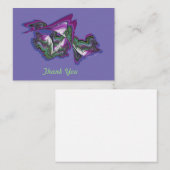 Lila Pink und Periwinkle Mitteilungskarte (Vorne/Hinten)