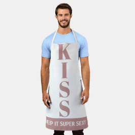 Lila pink und weiß Behalt It Super Sexy KISS Schürze