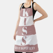 Lila pink und weiß Behalt It Super Sexy KISS Schürze (InSitu)