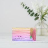 Lila Pink Watercolor Abstrakt Painted Artist Visitenkarte (Stehend Vorderseite)
