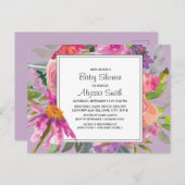 Lila Pink Watercolor Blumenspülung Dusche Postkarte (Vorne/Hinten)