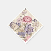 Lila Pink White Floral Napkins Serviette (Ecke)