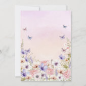 Lila Pink Wildblume Schmetterlinge Baby in Bloom Einladung (Rückseite)