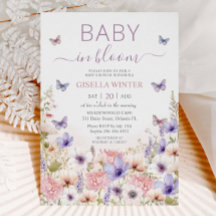 Lila Pink Wildblume Schmetterlinge Baby in Bloom