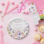 Lila Pink Wildblume Schmetterlinge Baby in Bloom Pappteller (Party)