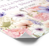 Lila Pink Wildblume Schmetterlinge Baby in Bloom Poster (Ecke)