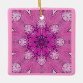 LILA PINKFLORALE MIT HERZEN BLUME PETTEN KERAMIKORNAMENT (Vorderseite)