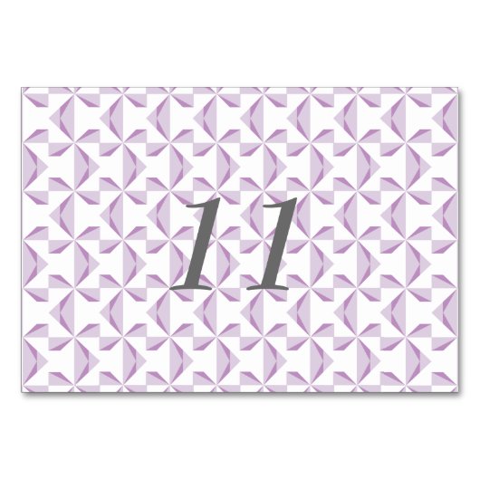 Lila Pinräder Tischnummer (Vorderseite)