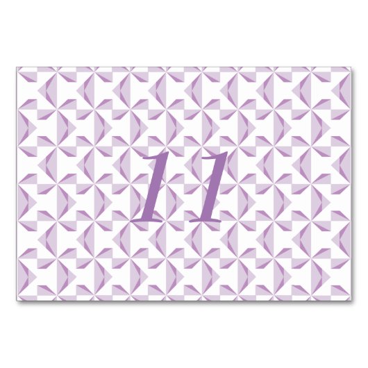 Lila Pinräder Tischnummer (Vorderseite)