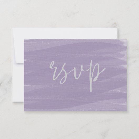 Lila Pinselstrich mit Aquarellfarbe RSVP-Karte RSVP Karte (Rückseite)