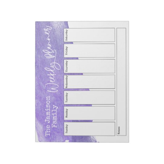 Lila Pinselstrich Notizblock (Rotiert)