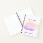 Lila Pinselstriche, nach Kundenwunsch in Rosa Notizblock (Innenseite)