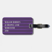 Lila Pinstreifen Gepäckanhänger (Rückseite horizontal)