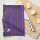 Lila Pinstreifen Geschirrtuch (Viertel Falte)