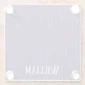 Lila Pinstreifen Glasuntersetzer (Rückseite)