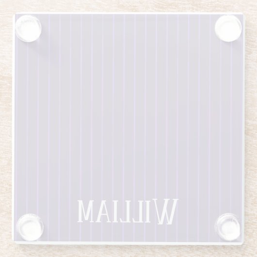 Lila Pinstreifen Glasuntersetzer (Rückseite)