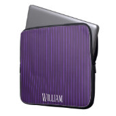 Lila Pinstreifen Laptopschutzhülle (Vorderseite Links)