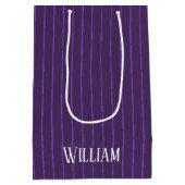 Lila Pinstreifen Mittlere Geschenktüte (Rückseite)