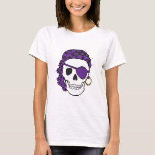 Lila Piraten-Schädel-T - Shirt