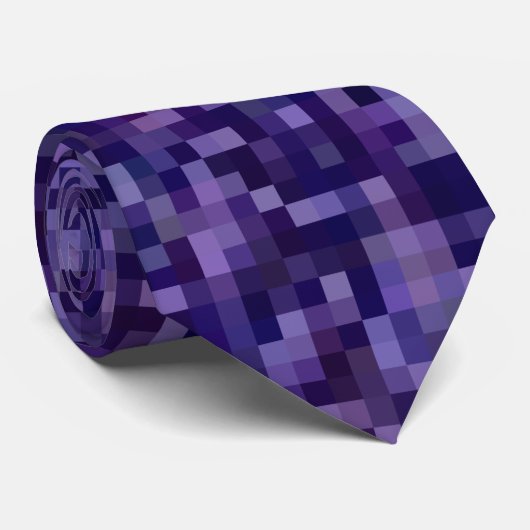Lila Pixel Krawatte (Gerollt)