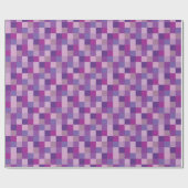 Lila Pixel-Kunst Pixelated Muster-| Geschenkpapier (Flach)