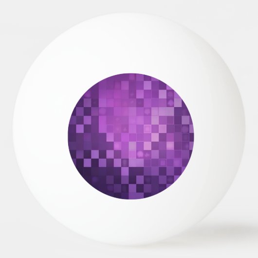 Lila Pixelart | Three Star Pong Pong Ball Tischtennisball (Rückseite)