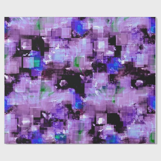 Lila Pixelwrapping-Papier Geschenkpapier (Flach)