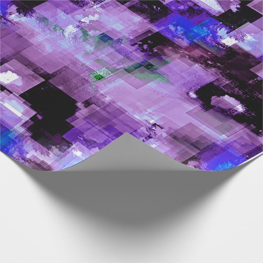Lila Pixelwrapping-Papier Geschenkpapier (Ecke)