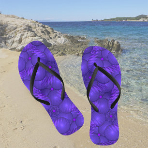 Lila Planeten, Muster des modernen Fraktals Badesandalen
