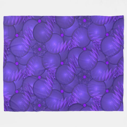 Lila Planeten, Muster des modernen Fraktals Fleecedecke (Vorderseite (Horizontal))