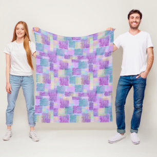 Lila Plätze Abstrakt Fleece Blanken
