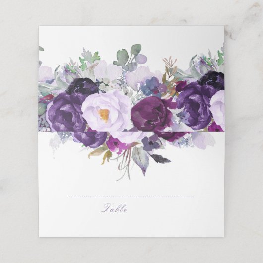 Lila Platzkarte (Außenseite Aufgefaltet)