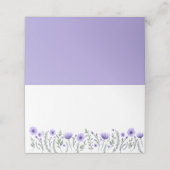 Lila Platzkarte Blume Hochzeit Vielen Dank (Außenseite Aufgefaltet)