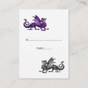 Lila Platzkarte für Silberdrachen