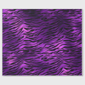 Lila Plum Amethyst Black Tiger Tier Abstrakt Geschenkpapier (Flach)
