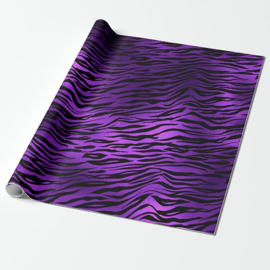 Lila Plum Amethyst Black Tiger Tier Abstrakt Geschenkpapier (Ungerollt)