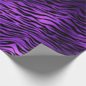 Lila Plum Amethyst Black Tiger Tier Abstrakt Geschenkpapier (Ecke)