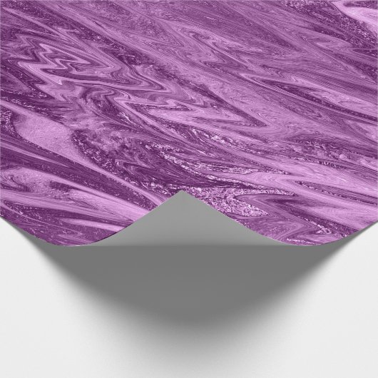 Lila Plum Amethyst Marble Stone Abstrakt Metalli Geschenkpapier (Ecke)
