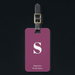 Lila Plum Berry Monogram Name Stilvolle Schreibmas Gepäckanhänger<br><div class="desc">Lila Plum Berry Monogram Name Stilvolle Schreibmaschine Gepäckmarke für Ihre Reise und Ihren Urlaub,  passen Sie diese stilvolle Taschenmarke mit Ihrem eigenen Anfangsmonogramm und Namen an.</div>