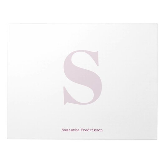 Lila Plum Dark Berry Monogram Stilvolle Schreibmas Notizblock (Vorderseite)